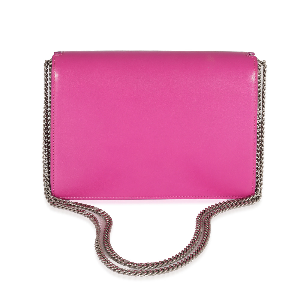 SAINT LAURENT Fuchsia Calfskin Cassandra Monogram Chain Bag - Picture 3 of 7